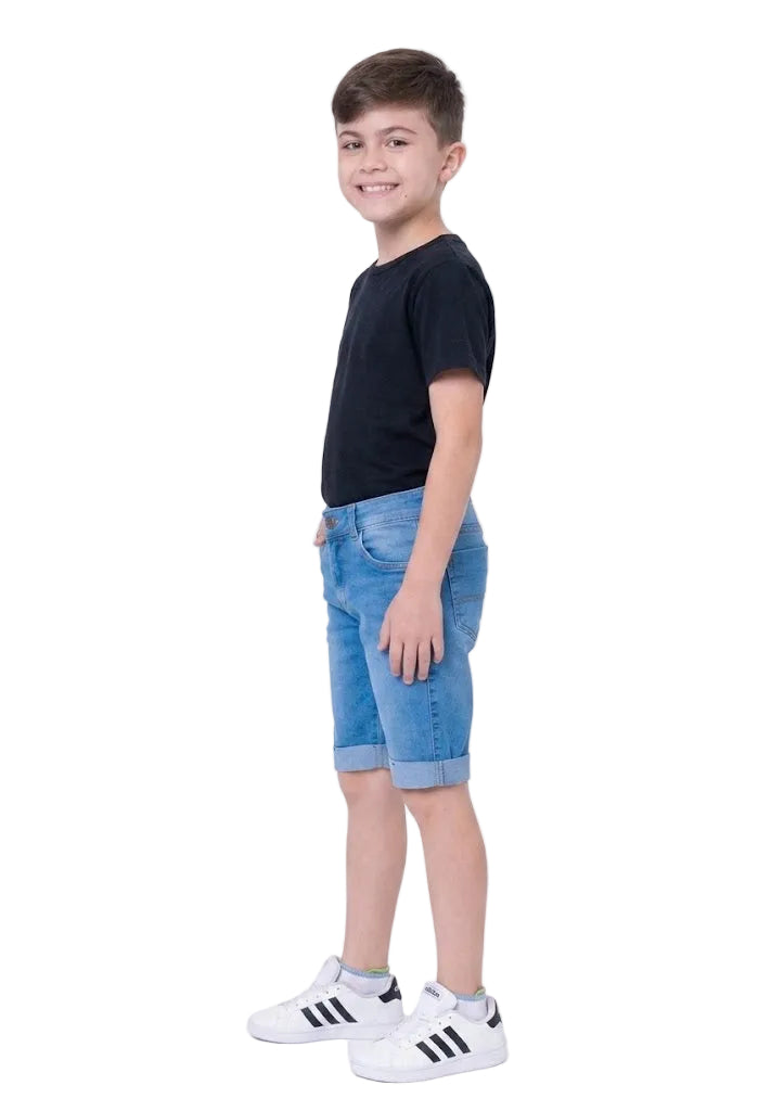 Bermuda Jeans Meninos Infanto Elastico no cós
