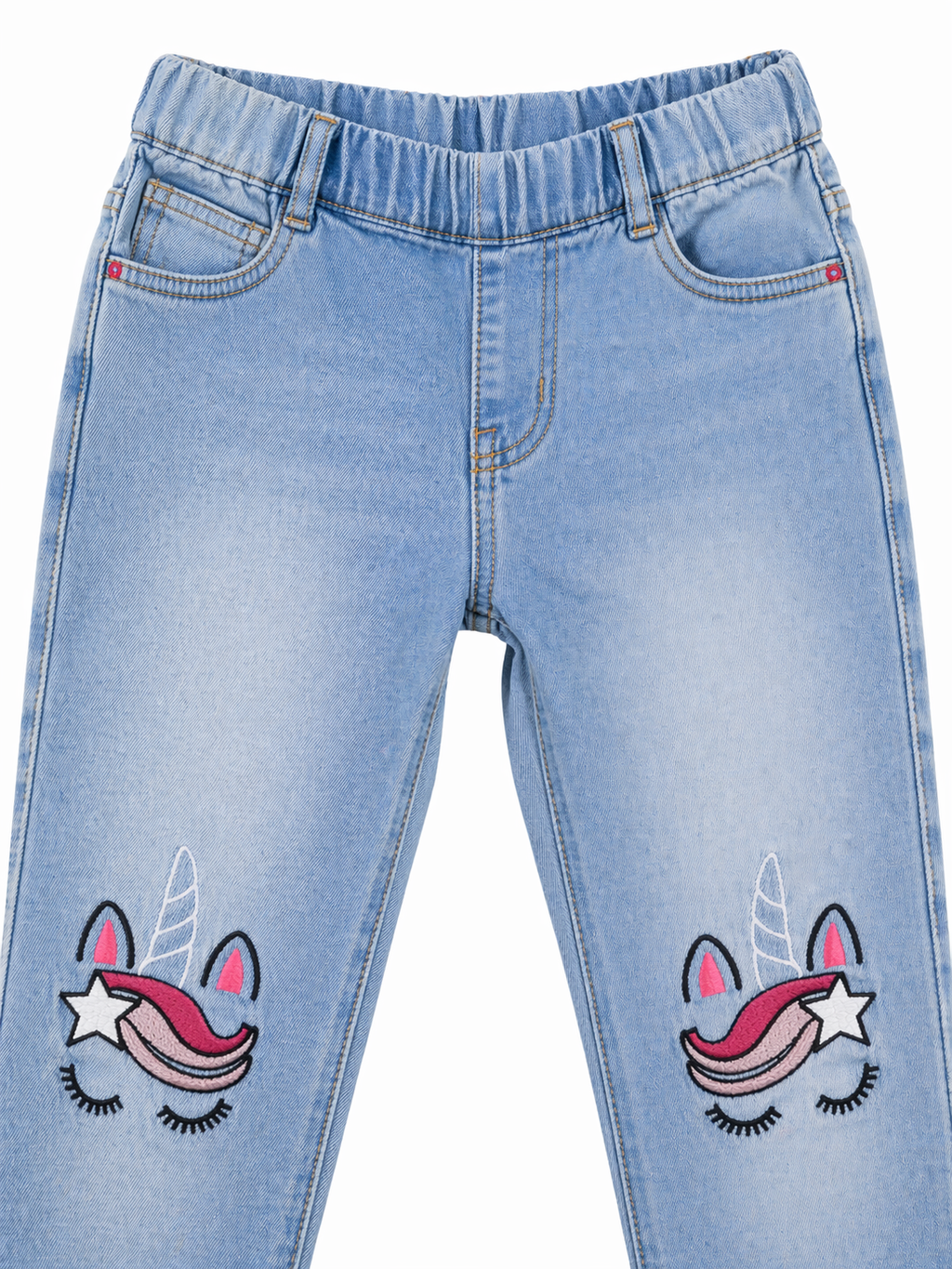 Calça Skinny Feminina Infantil Unicornio Bordado
