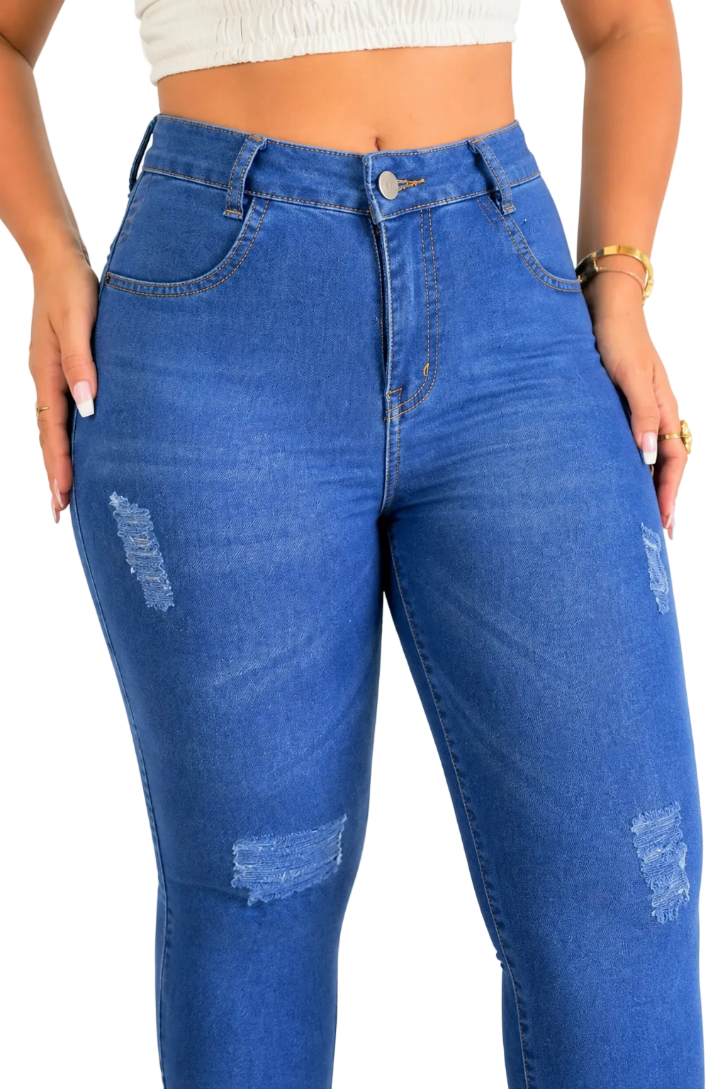 Calça Jeans Skinny Cintura Alta