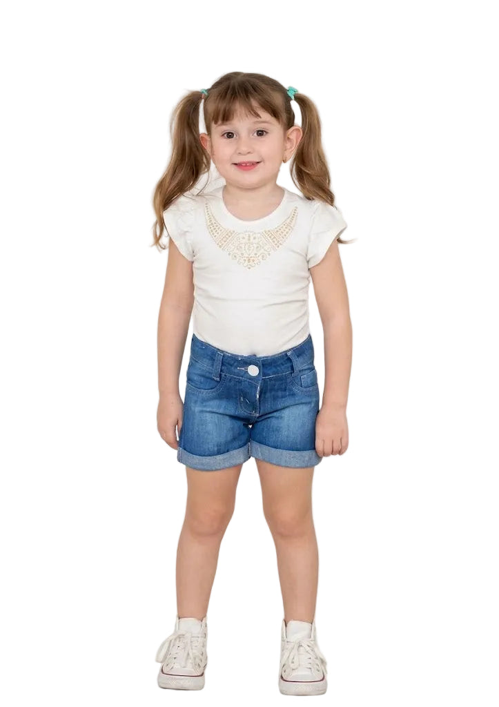 Shorts Jeans Juvenil Menina Verão Confortável