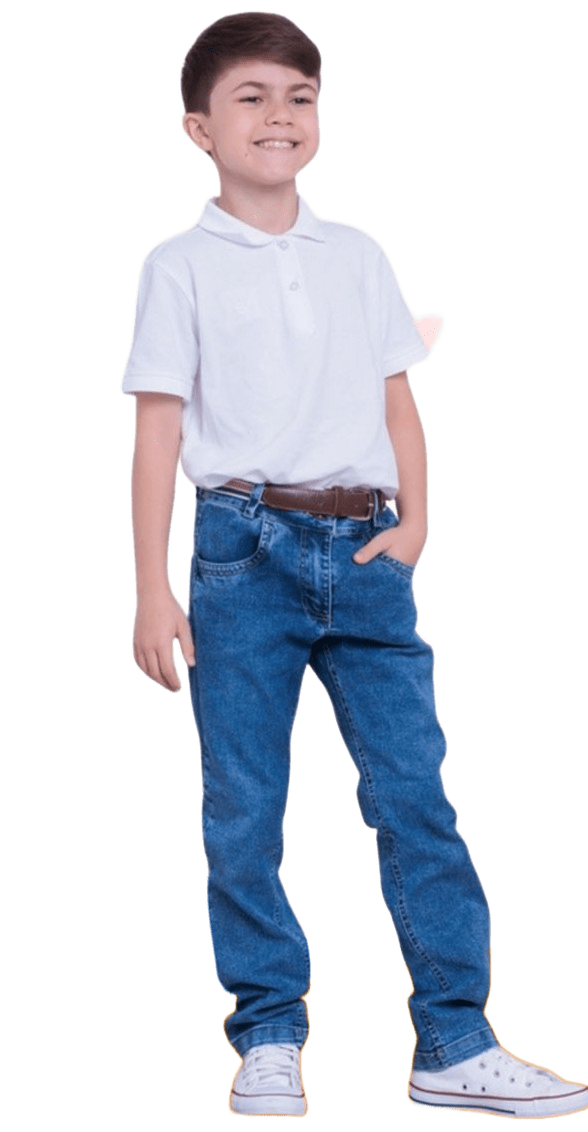 Calça Jeans Infantil Masculina Tradicional com Cinto