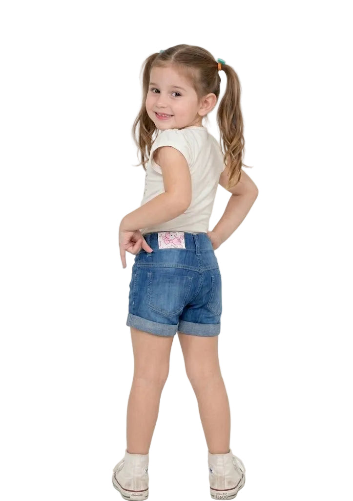 Shorts Jeans Juvenil Menina Verão Confortável