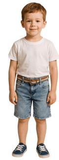 Bermuda Jeans Infantil Menino com Cinto Confortável Estilo Casual