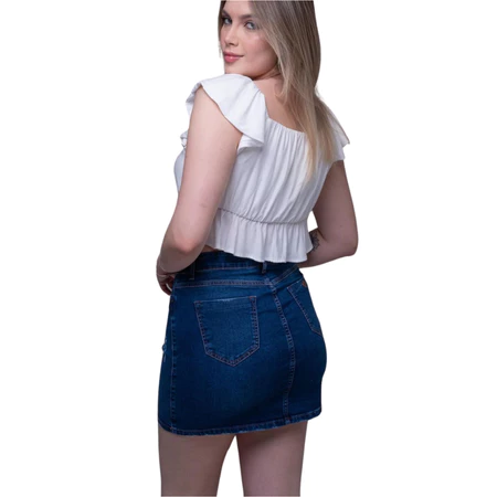 Saia Jeans Feminina com Cintura Alta Osten Jeans