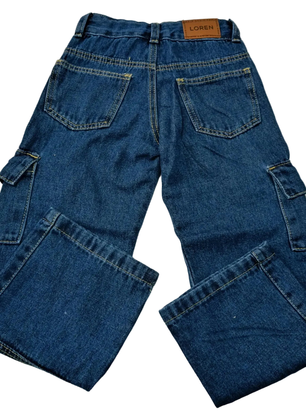 Calça Infantil Masculina Cargo Jeans Premium com Bolsos Laterais