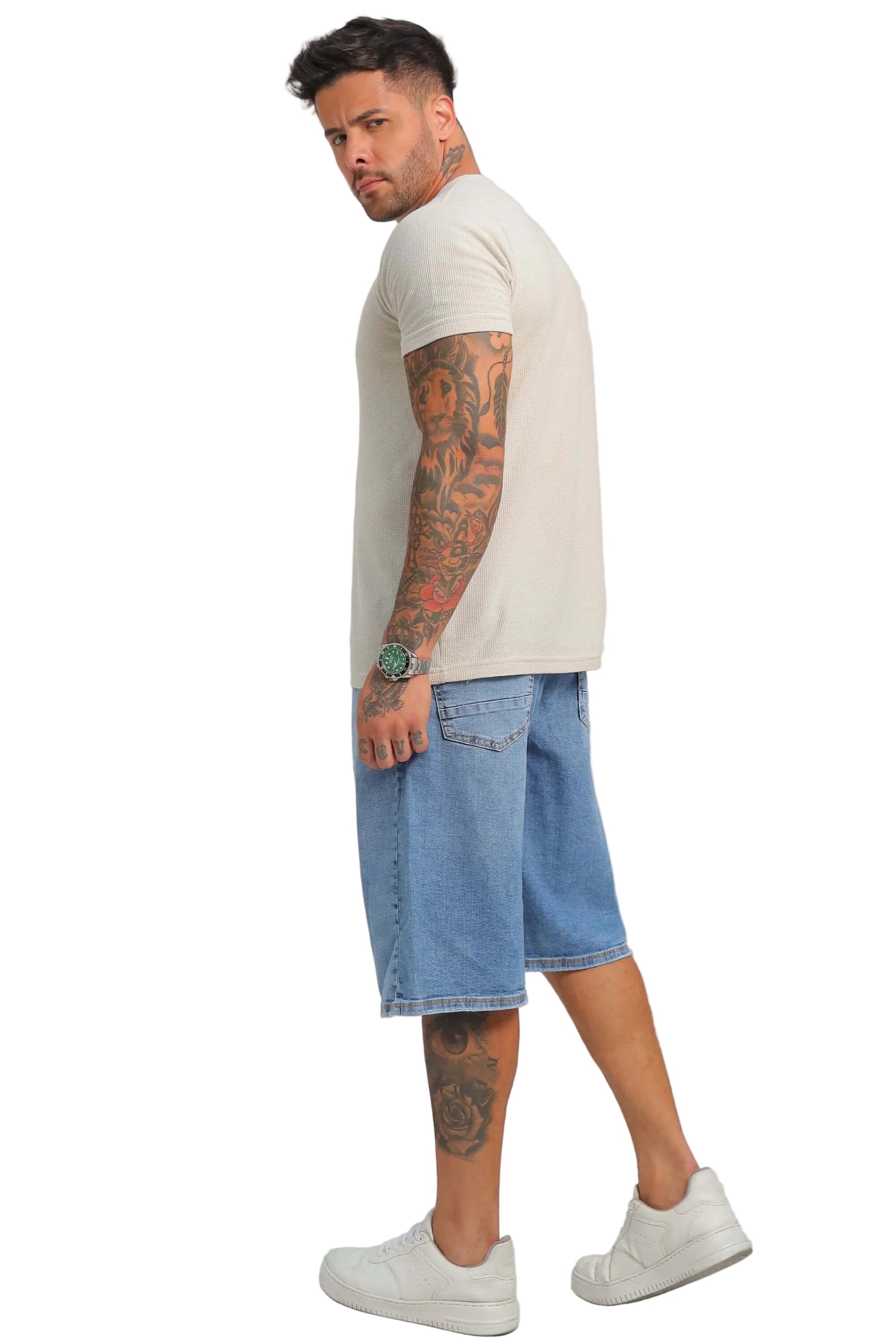 Bermuda Baggy Masculina Azul Claro