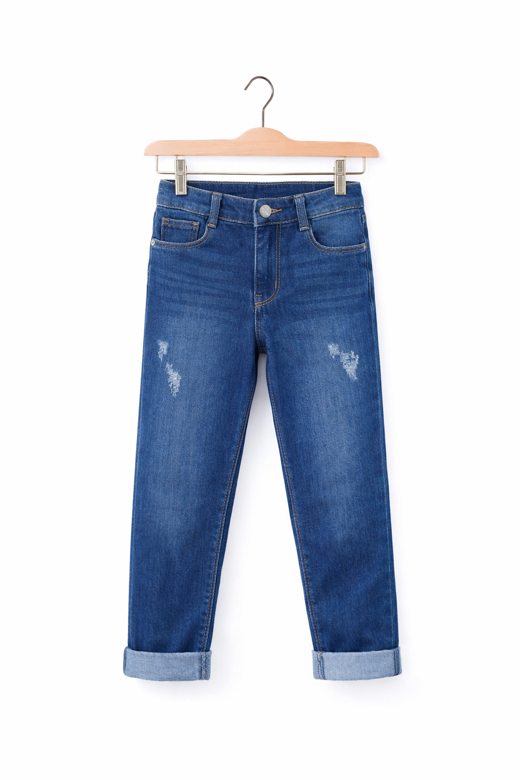 Calça Jeans Infantil Feminina Azul Destroyed Moderna Confortável