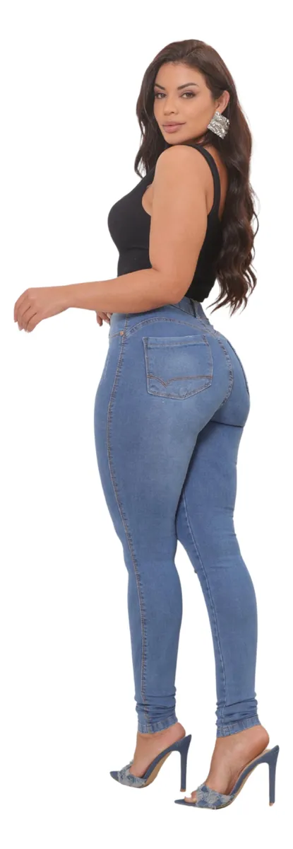 Calça Jeans Feminina Skinny Cintura Alta Stretch Confortável
