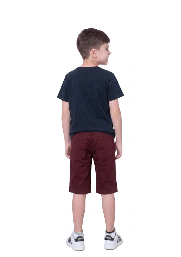 Bermuda Sarja Slim Infantil