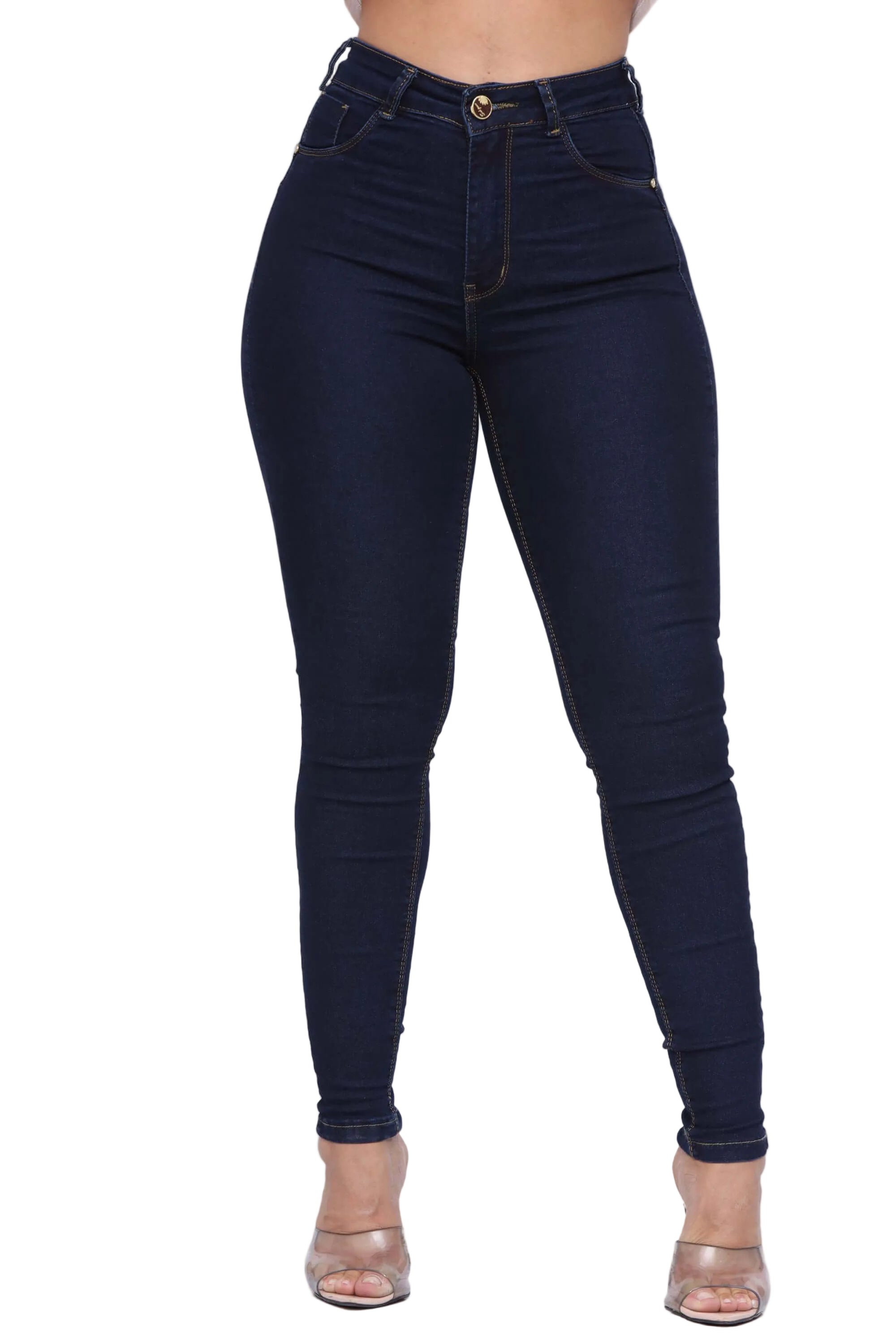 Calça Jeans Feminina Skinny Azul Escuro Hot Pants