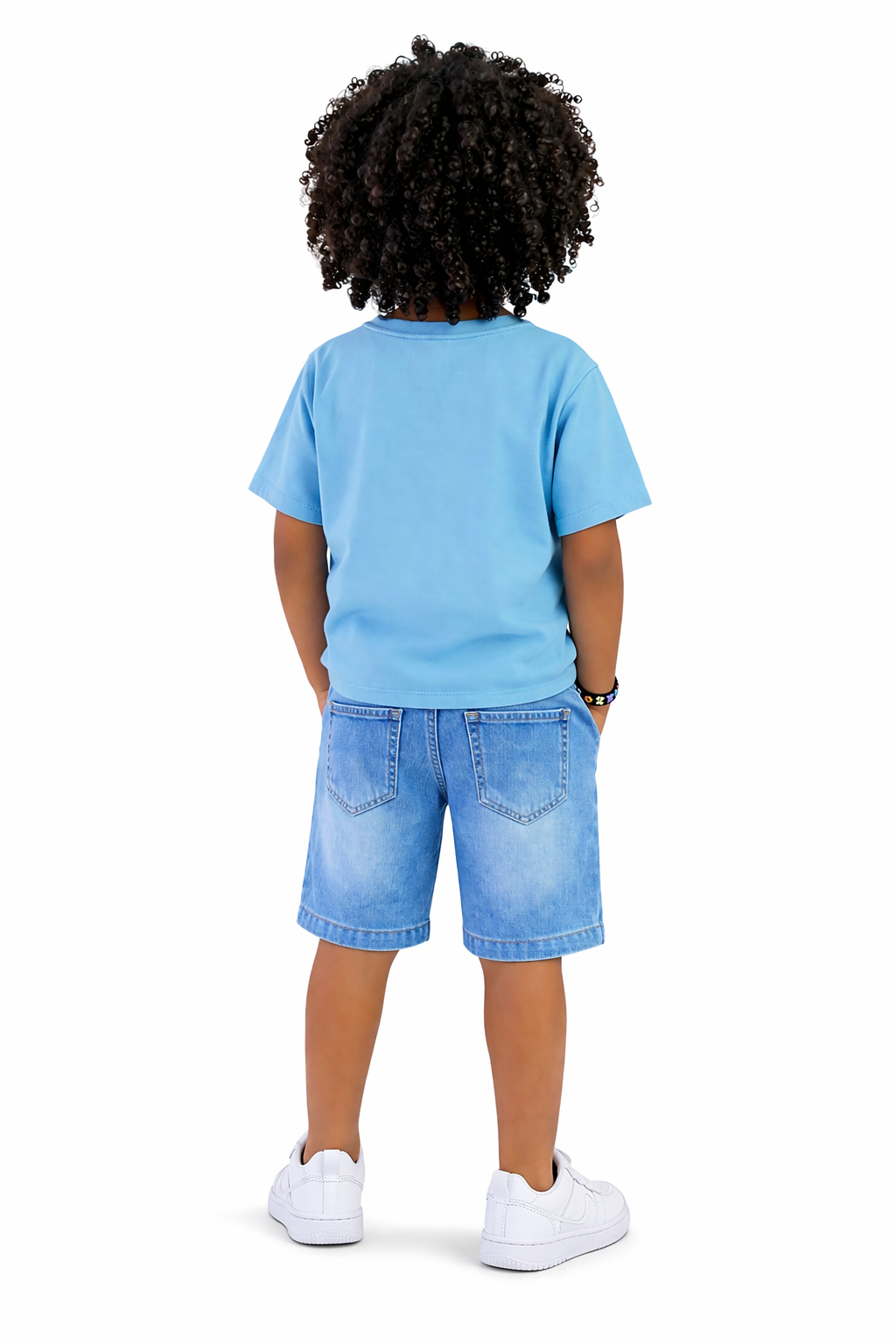 Bermuda Jeans Masculina Infantil C/ Bordado