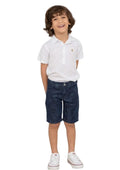 Bermuda Infantil Jeans Escuro Algodão