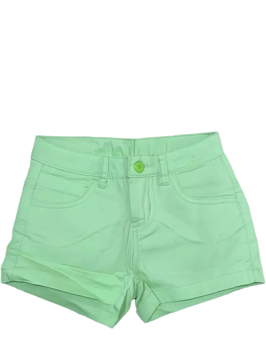 Shorts Infantil Menina Em Brim Com Regulagem
