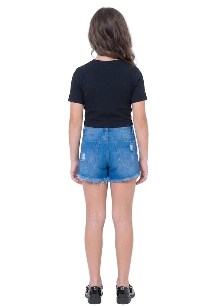 Shorts Jeans Desfiado Meninas