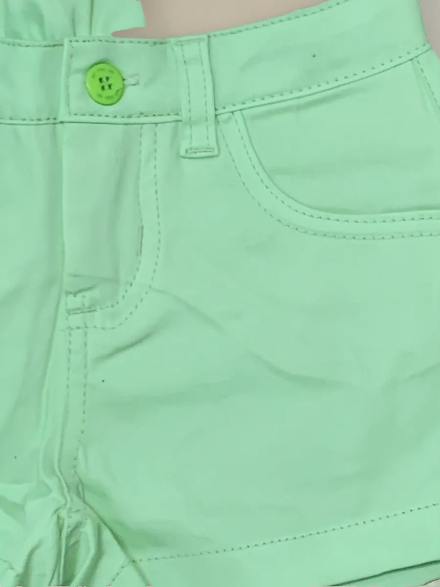 Shorts Infantil Menina Em Brim Com Regulagem