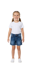 Shorts Jeans Infantil Azul Medio Menina