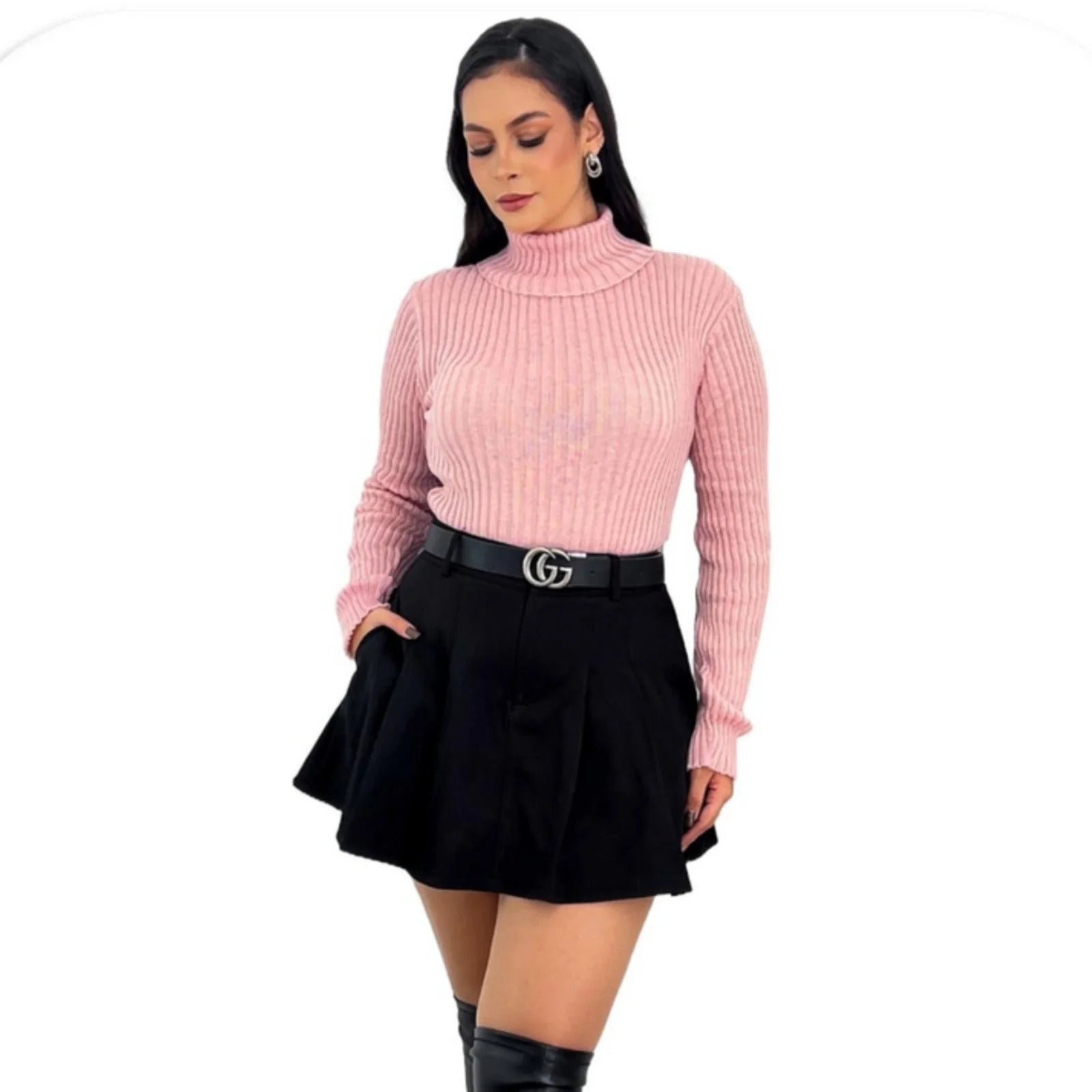 Blusa De Frio Tricot Feminina Suéter Lã Casaco Inverno Tricô