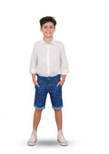 Bermuda Skinny Barra Dobrada Jeans Médio