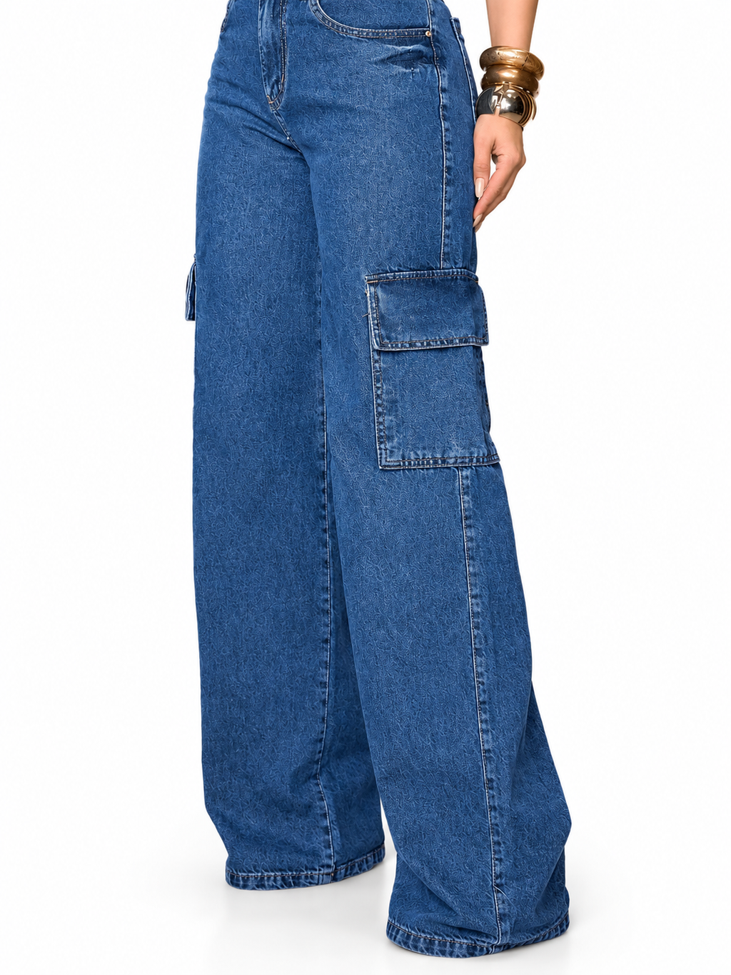 Calça Jeans Feminino Cargo Levanta Bumbum