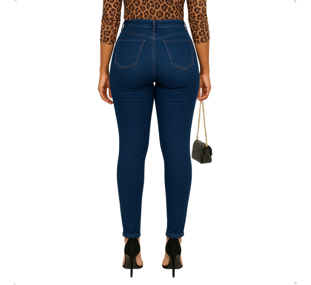 Calça Jeans Cigarrete Cintura Alta Levanta Bumbum Elastano