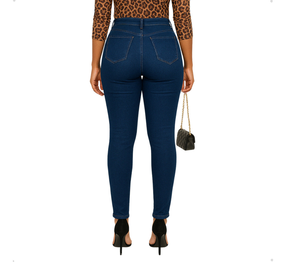 Calça Jeans Cigarrete Cintura Alta Levanta Bumbum Elastano