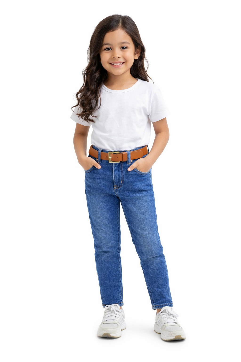 Calça Loren Jeans Feminina Cintura Alta Cargo Casual Moderna