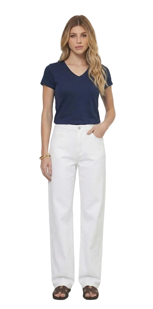 Camiseta Feminina Gola V Basica Casual
