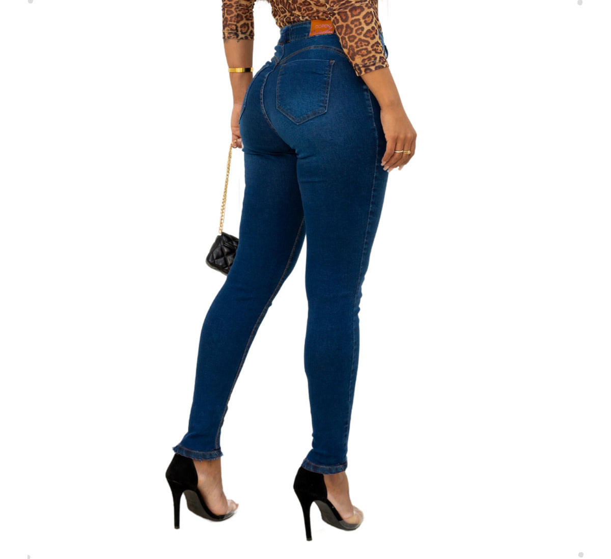 Calça Jeans Cigarrete Cintura Alta Levanta Bumbum Elastano