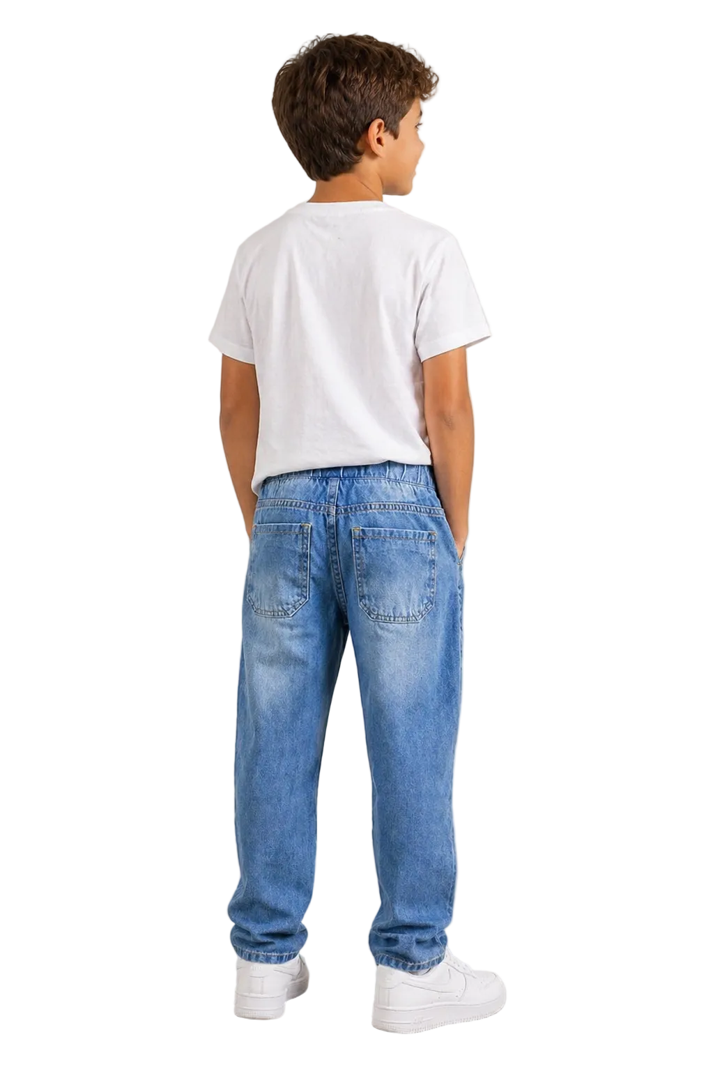 Calça Jeans Lavagem Clara com Cordão