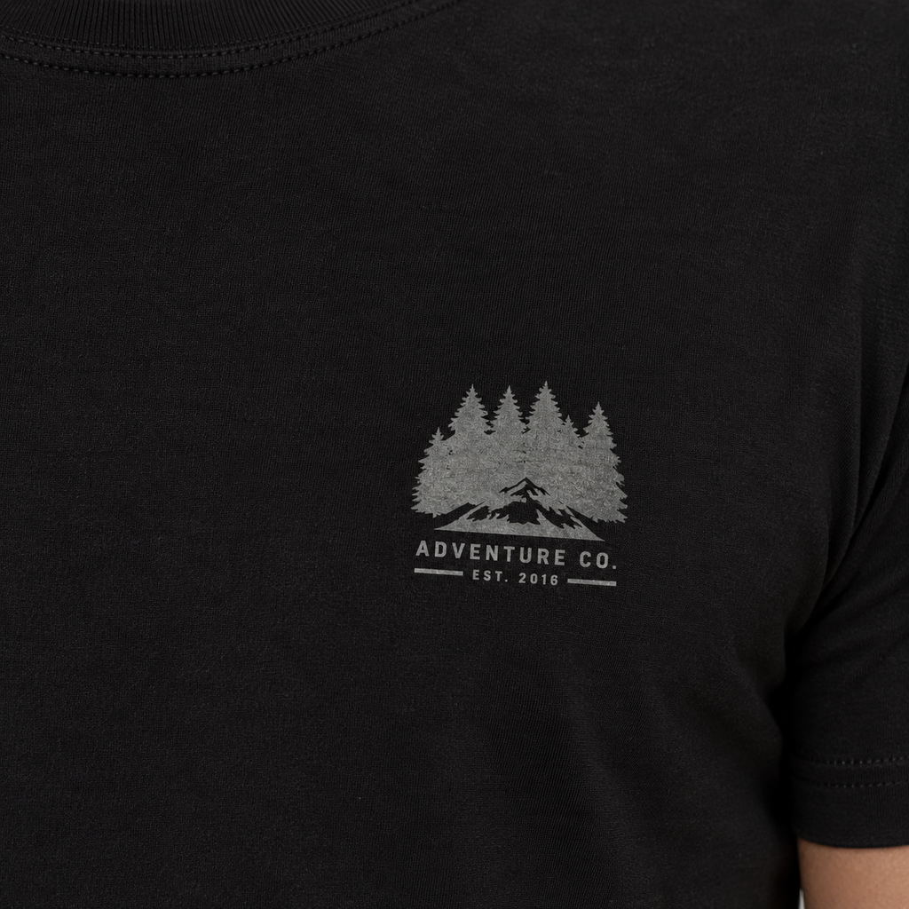 Camiseta Masculina Preta Estampada Manga Curta Casual