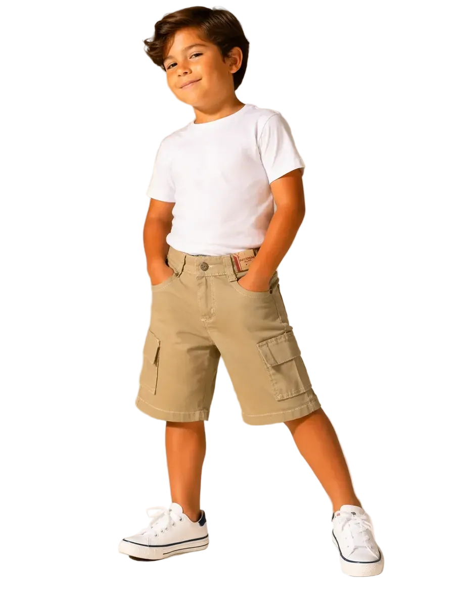 Bermuda Jeans Infanto Menino Cargo