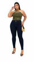 Calça Feminina Skinny Plus Size Escura