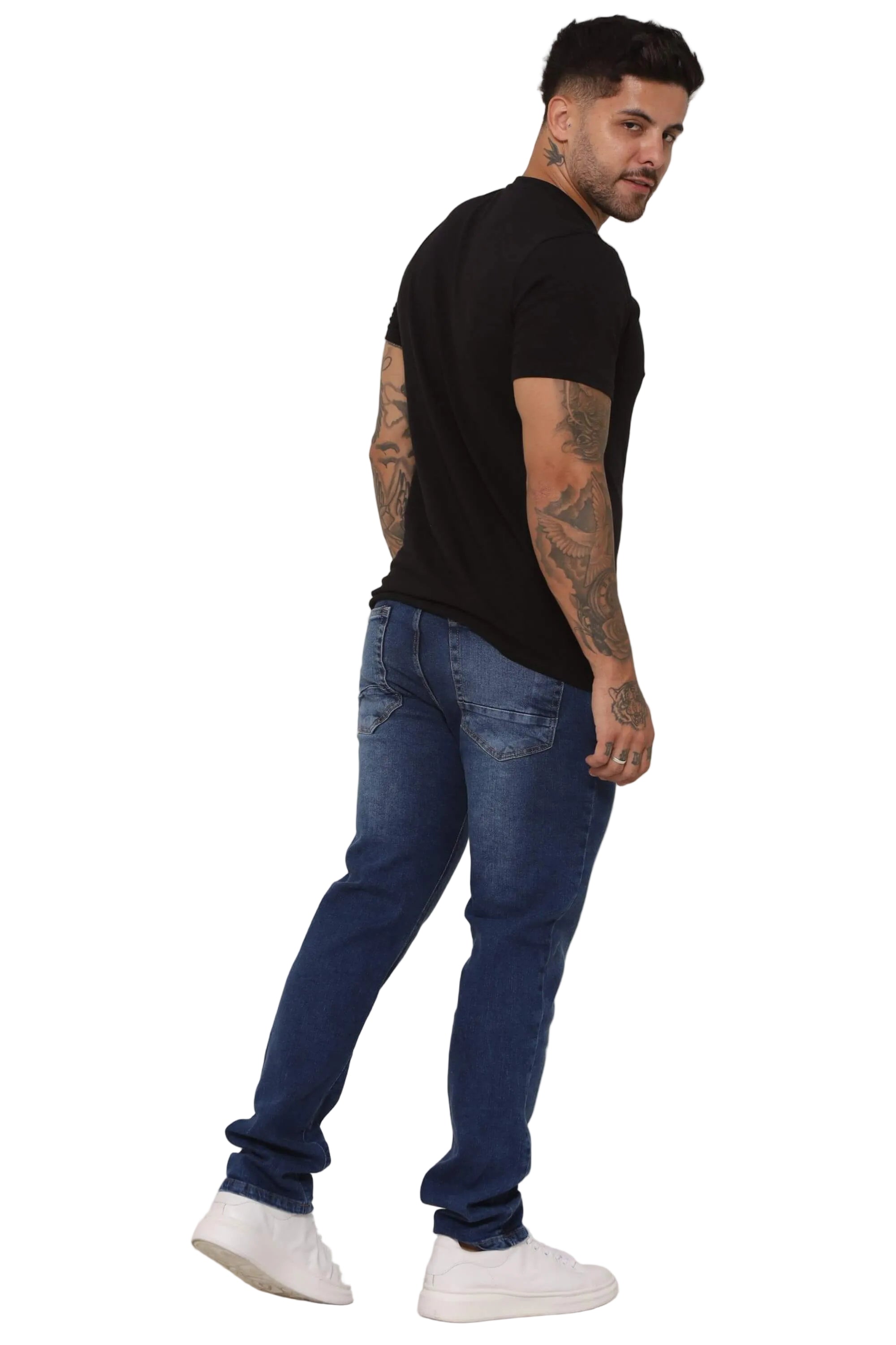 Calça Jeans masculino Slim Azul Escuro