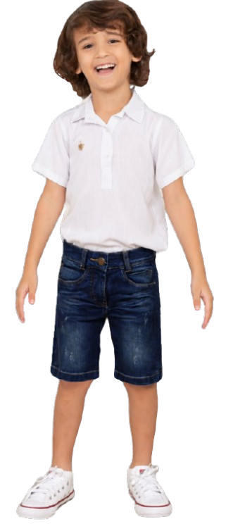 Bermuda Jeans Infanto Menino Lavagem Escura