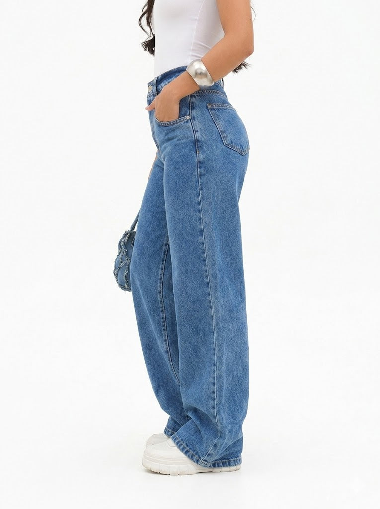 Calça Feminina Wide Leg Cintura Alta