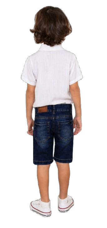 Bermuda Jeans Infanto Menino Lavagem Escura