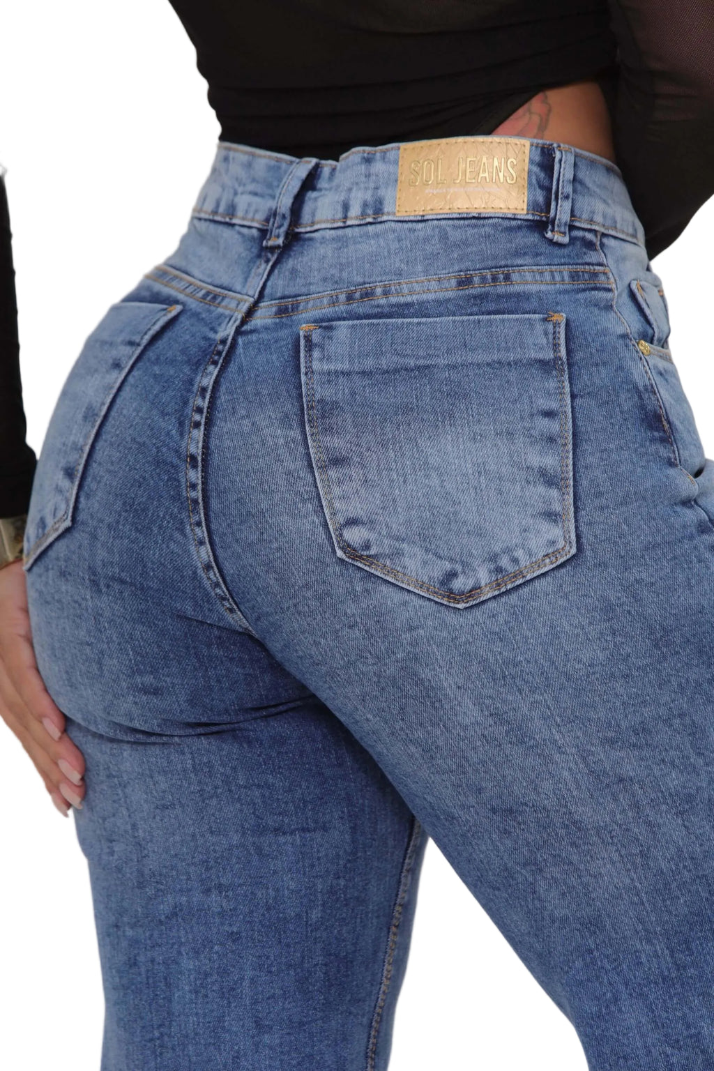 Calça Jeans Feminina Wide leg Azul Escuro
