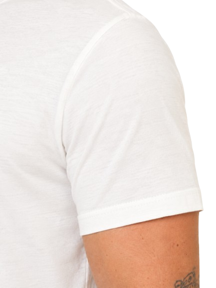 Camiseta Masculina Estampa Folhagem Manga Curta Branca