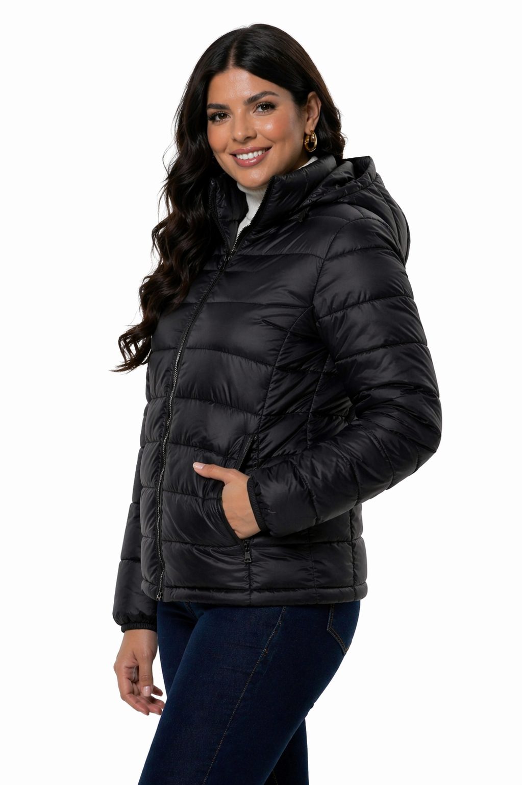 Jaqueta Feminino Nylon Puffer Plus Size