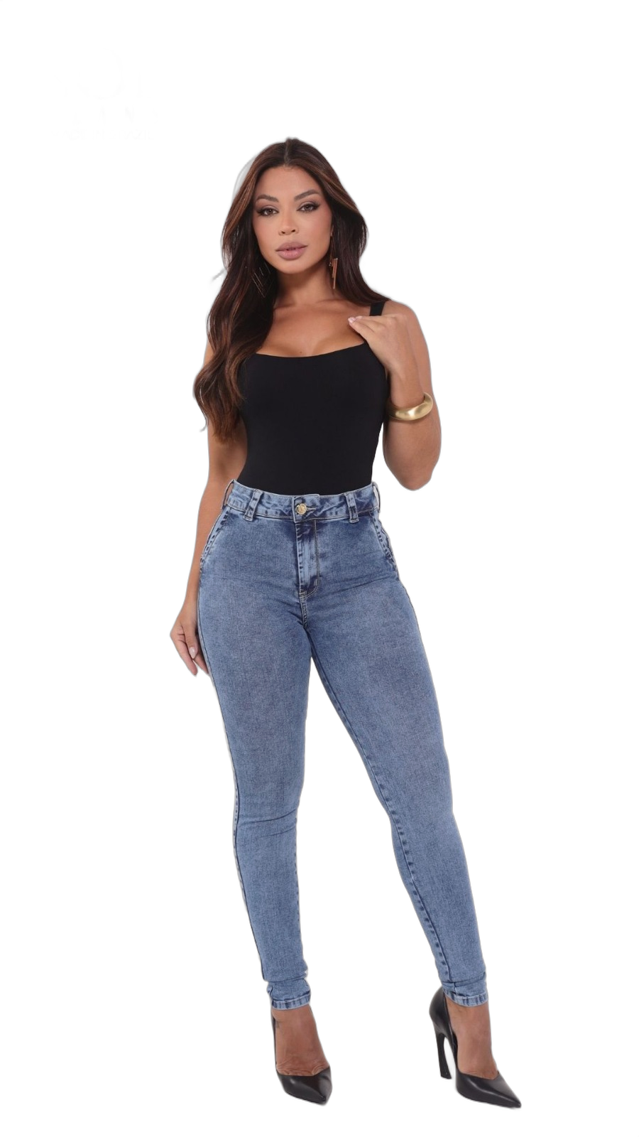 Calça Jeans Feminina Skinny Cintura Intermediária Clara Modeladora