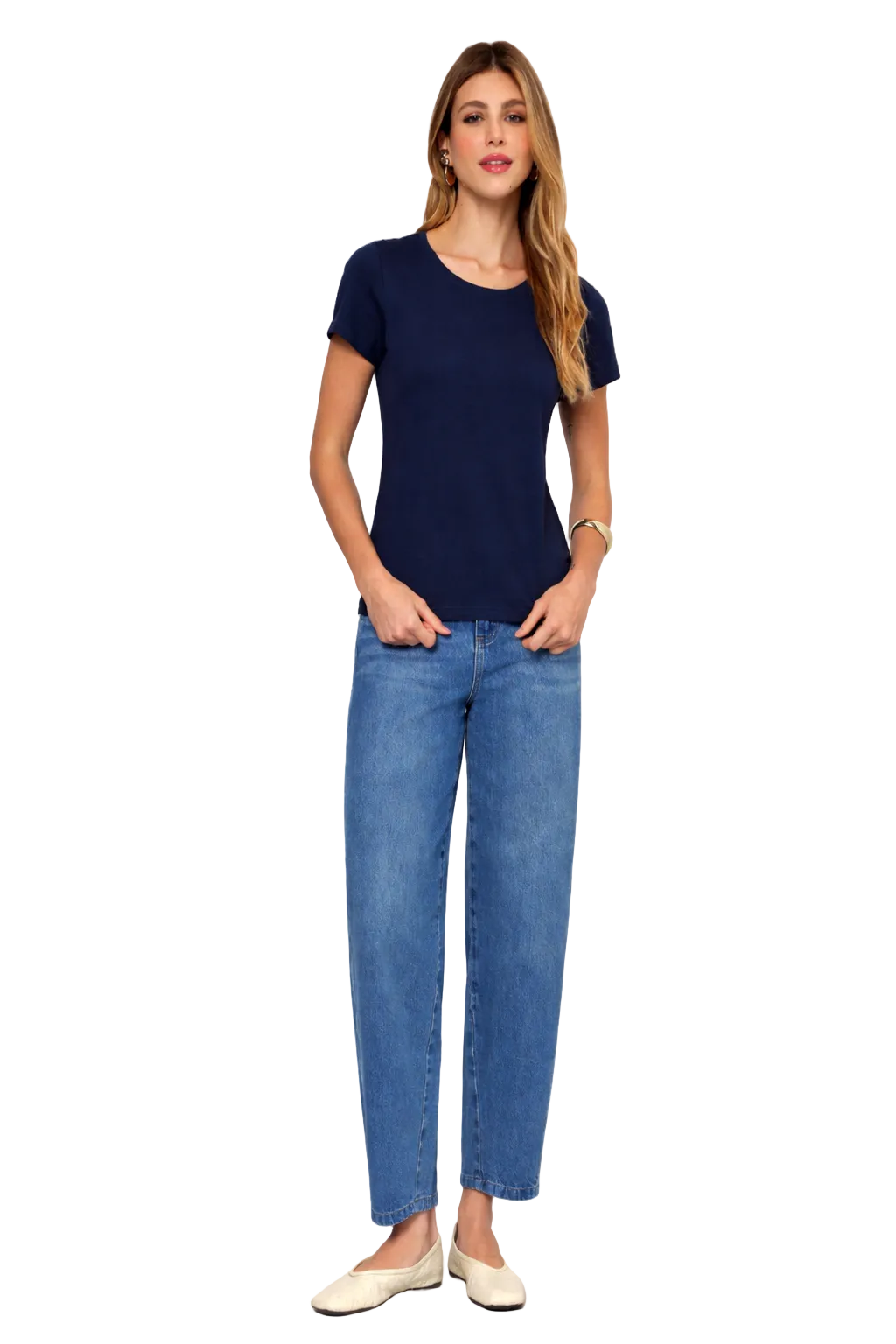 Camiseta Feminina Gola Redonda Basica Casual
