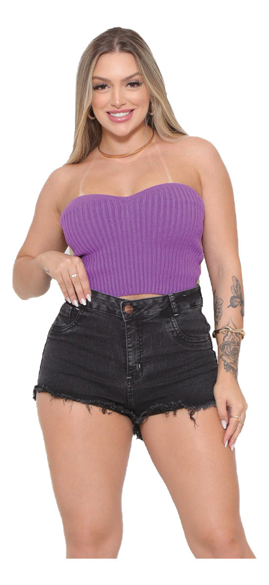 Short Jeans Feminino Cavado Empina Bumbum Verão Credencial