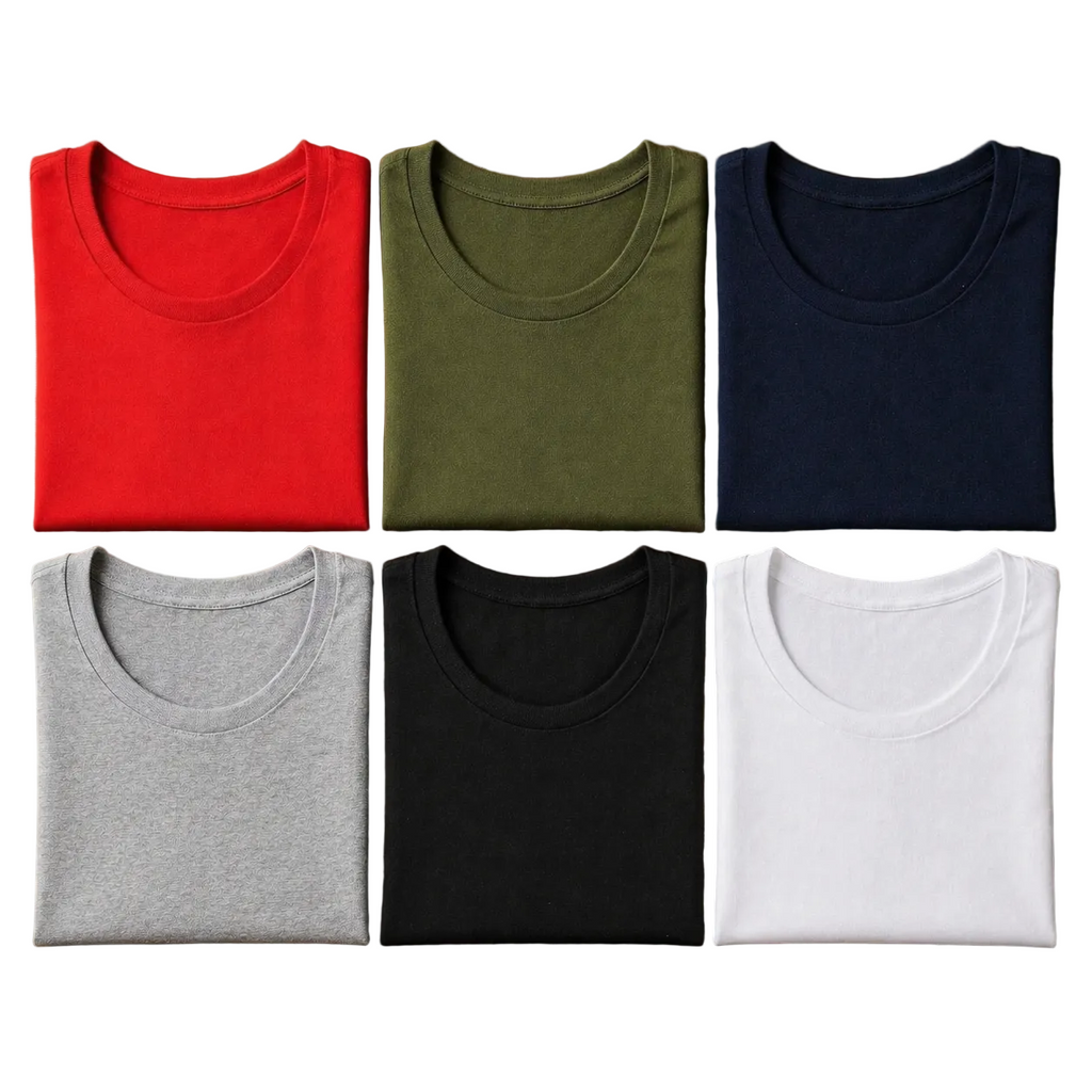 Kit 6 Camisetas Gola Redonda Basicas Femininas Casuais Sortidas