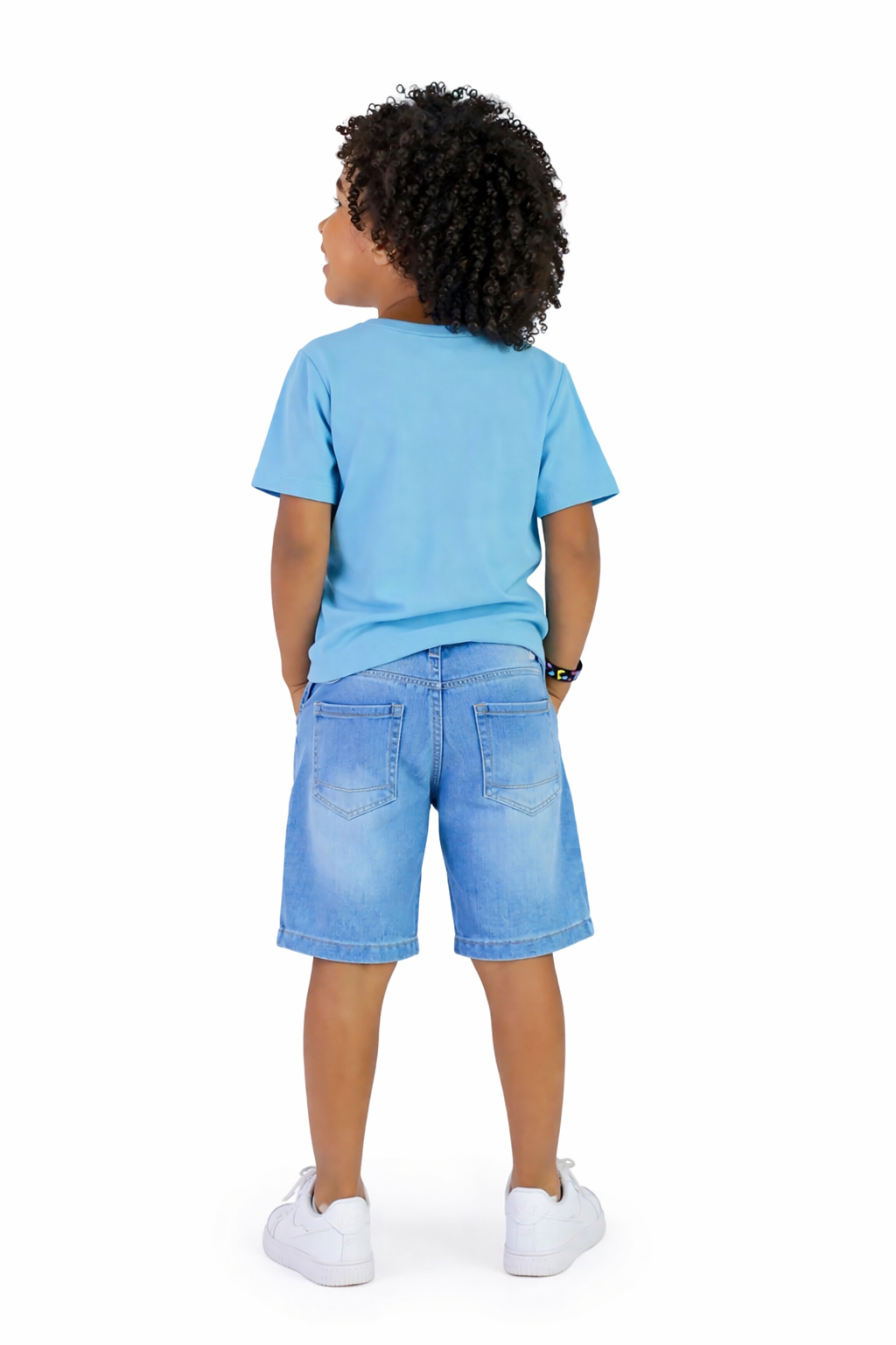 Bermuda Jeans Masculina Infantil C/ Bordado