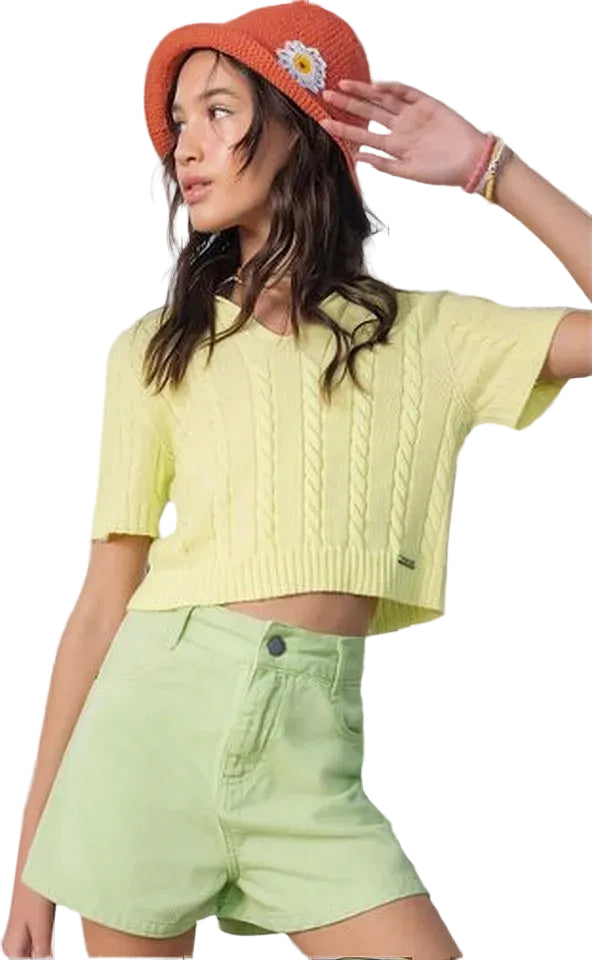 Shorts Infantil Menina Em Brim Com Regulagem