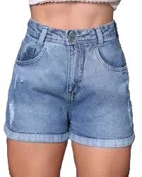 Short Jeans Feminino Azul Claro