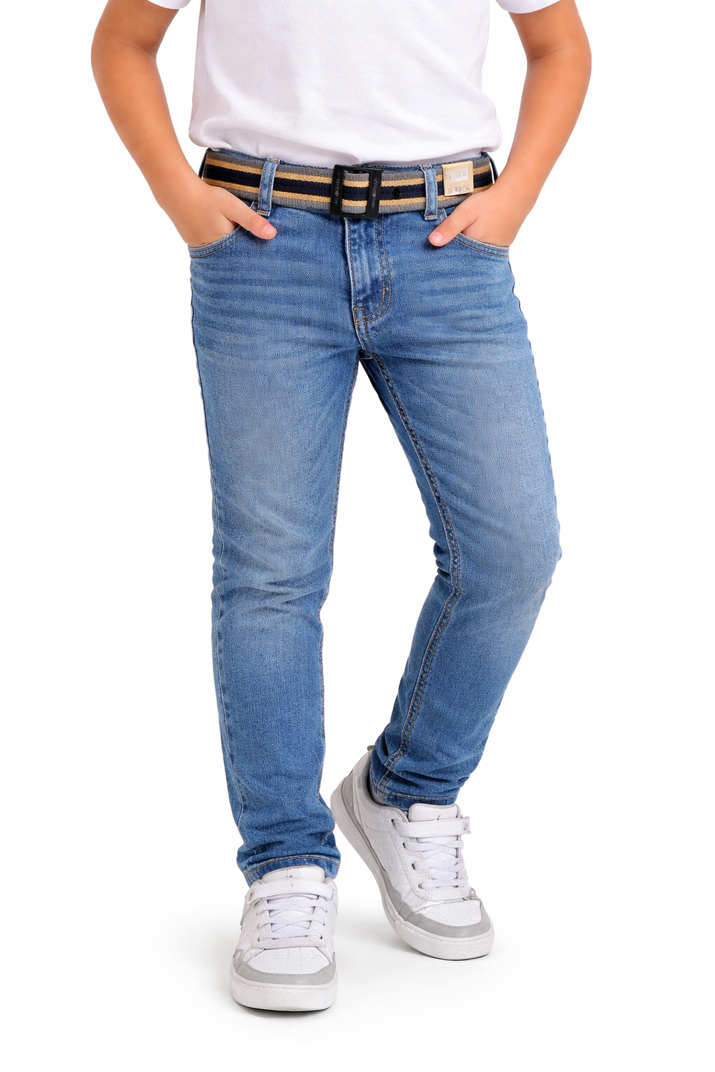 Calça Jeans Infantil Masculina Tradicional com Cinto