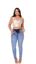 Calça Jeans Feminina Skinny Cinta Interna Modeladora Cintura Alta com Elastano