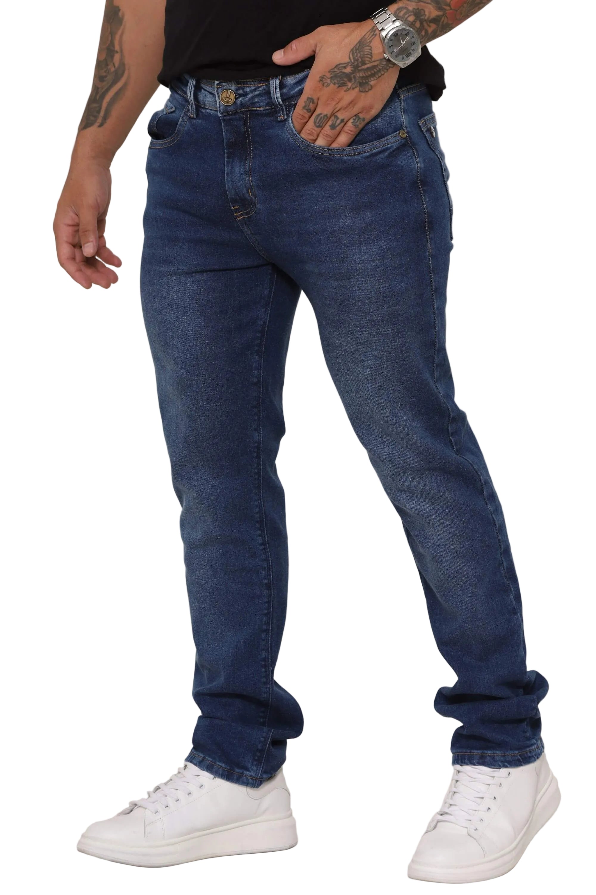 Calça Jeans masculino Slim Azul Escuro